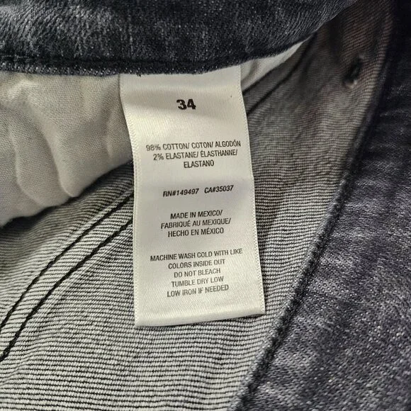 Favorite Daughter Jordie Charcoal Gray Distressed Jeans Size 34 Stretch Cotton - Picture 16 of 16